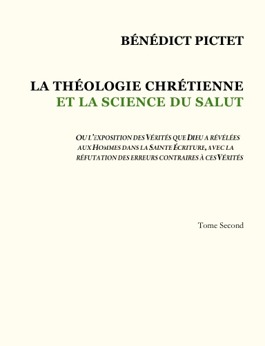 Théologie Chrétienne – Tome II